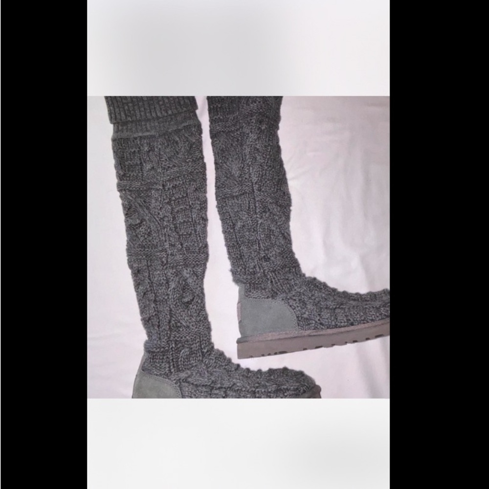 Ugg Gray Knit Knee-High Boots